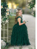 Emerald Green Stunning Long Flower Girl Dress